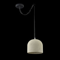 Lampadario Industrial Broni Metallo Nero 1 Luce Diffusore Calcestruzzo Grigio