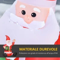 120cm Babbo Natale Gonfiabile e Gigante, Decorazione Natalizia Impermeabile da Esterno con Luci a LED