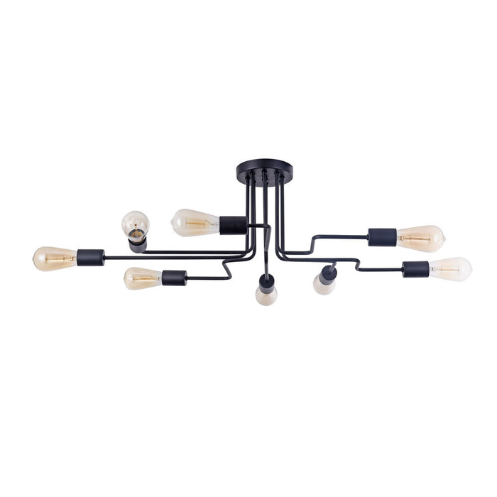 Plafoniera Moderna Gilbert Metallo Nero 8 Luci