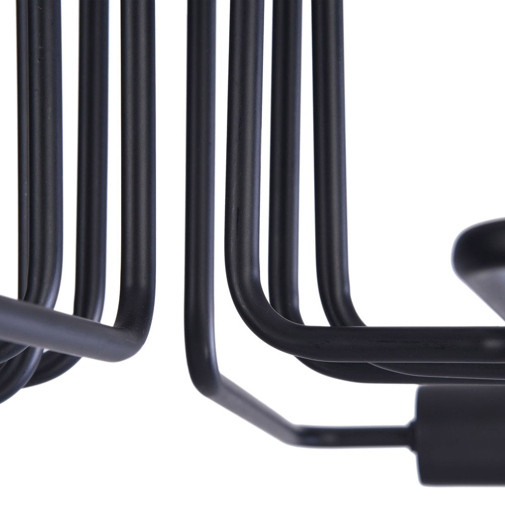 Plafoniera Moderna Gilbert Metallo Nero 8 Luci