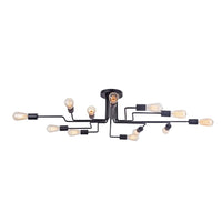 Plafoniera Moderna Gilbert Metallo Nero 12 Luci