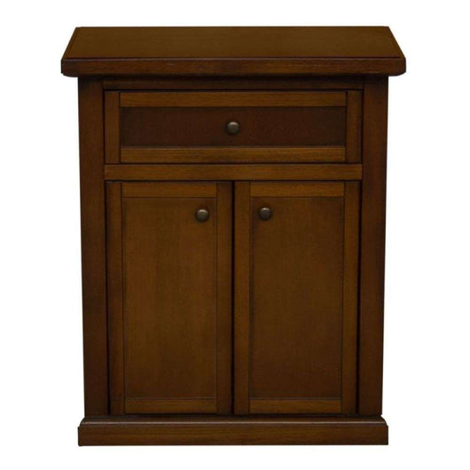 Mobiletto porta telefono con 2 ante e 1 cassetto e un vano giorno in legno colore noce lucido 60x32x76 H