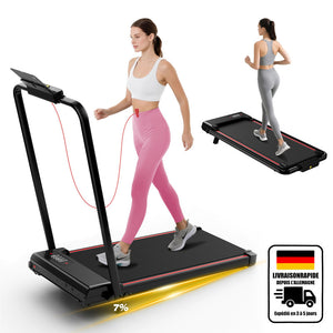Tapis roulant, inclinazione del 7%, tapis roulant elettrico pieghevole RATTANTREE3 in 1, 2,5 CV, 8 km/h, telecomando, compatto e portatile