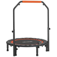 Mini Trampolino Fitness Ø102 cm con Manubrio Regolabile, Trampolino Elastico Pieghevole, Nero