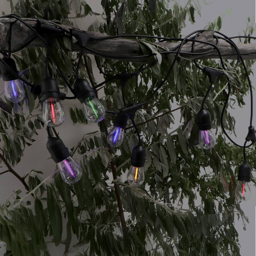 Ledme ghirlanda led solare 3w con 10 lampadine e27 da esterno ip65 rgb