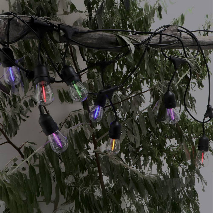 Ledme ghirlanda led solare 3w con 10 lampadine e27 da esterno ip65 rgb