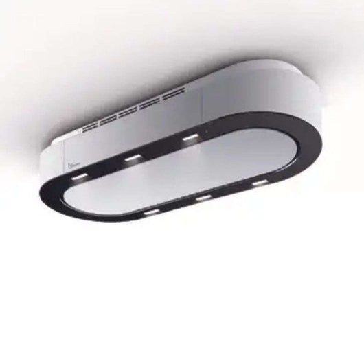 Cappa a soffitto UNIKA cm 120x50 - Bianca e Nera a vista - 800 m3/h