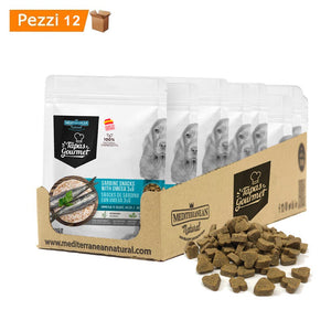 Multipack da 12 pz cibo per cani semiumido tapas gourmet mediterranean natural sardine