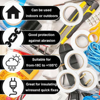 Kit nastro isolante in pvc autoestinguente multicolore per impianti sicuri *** colore bianco, dimensioni 19 mm x 25 m...