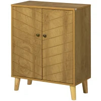 Mobile Multiuso Stile Vintage in Legno con Due Ripiani interni, 60x30x76cm