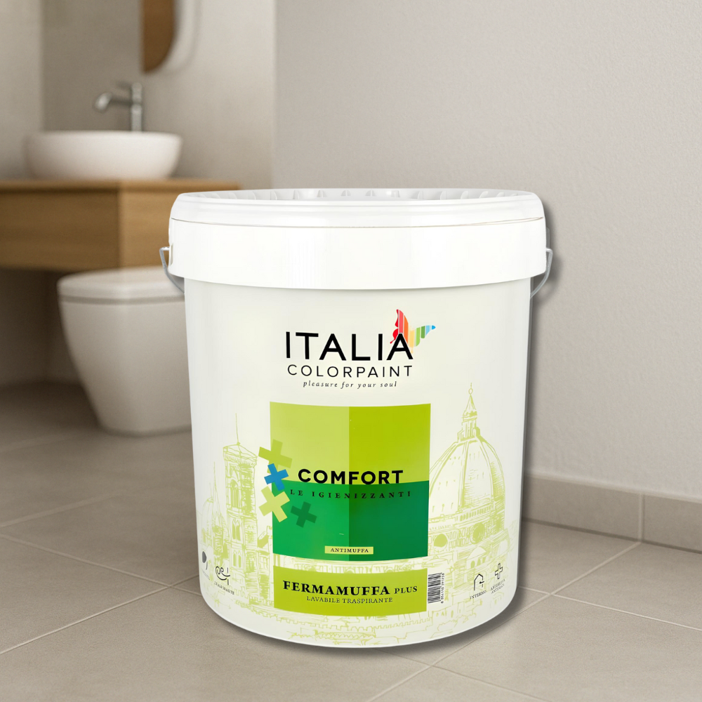 Idropittura lavabile traspirante bianca interni umidità comfort fermamuffa plus *** formato 2.5 lt, confezione 1