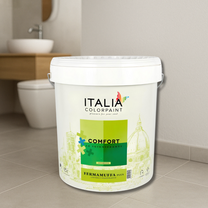 Idropittura lavabile traspirante bianca interni umidità comfort fermamuffa plus *** formato 2.5 lt, confezione 1