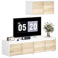 Set 2 Pezzi in Truciolato, Mobile TV max 70" 160x39x43 cm e Mobile Multiuso a Parete 80x35x40 cm