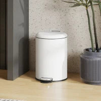 Bidone Immondizia a Pedale da 20L con Coperchio a Chiusura Morbida, in Metallo e PP, 36x30x44.5 cm, Crema