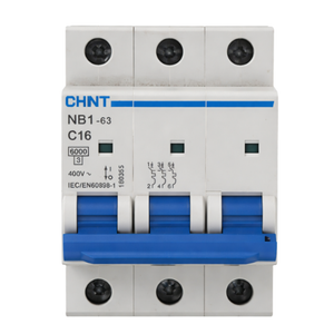 Chint nb1-63 interruttore magnetotermico 3p curva c 6ka guida din *** ampere 16 ampere, confezione 1