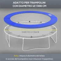 HOMCOM Copertura di Protezione per Trampolino Elastico（Ø366cm）