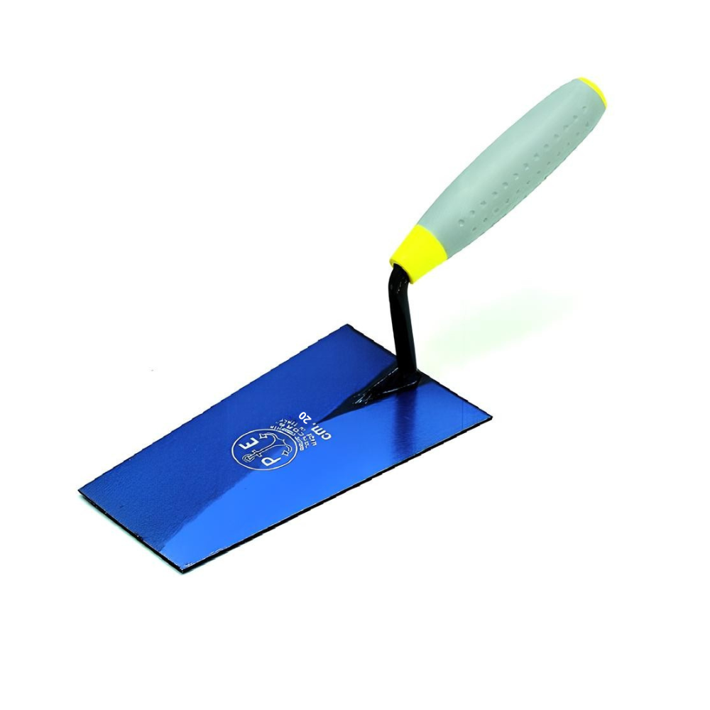 Cazzuola ancora a punta quadra 20 cm con manico in gomma