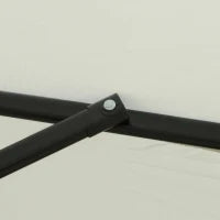 Ombrellone Rotondo Inclinabile con Manovella, in Alluminio, Metallo e Poliestere, Ø266x248.5 cm, Bianco Crema