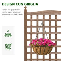 Fioriera da Esterno in Legno con Grigliato per Piante Rampicanti, 64x28x120cm, Marrone