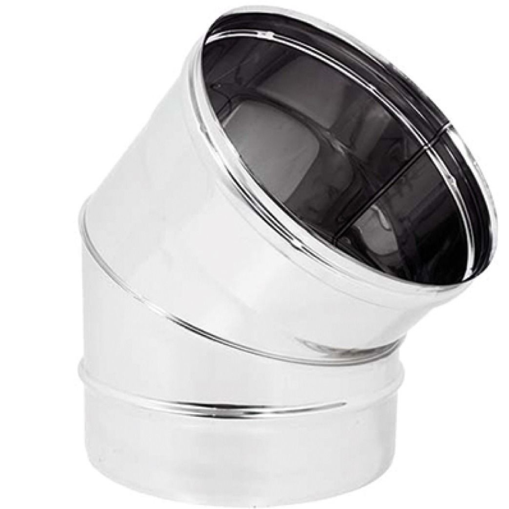 Curva 45° acciaio inox spessore 0,5 mm canna fumaria monoparete europrofil *** misura Ø 180 mm, confezione 1