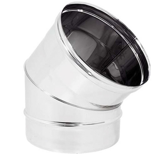 Curva 45° acciaio inox spessore 0,5 mm canna fumaria monoparete europrofil *** misura Ø 180 mm, confezione 1