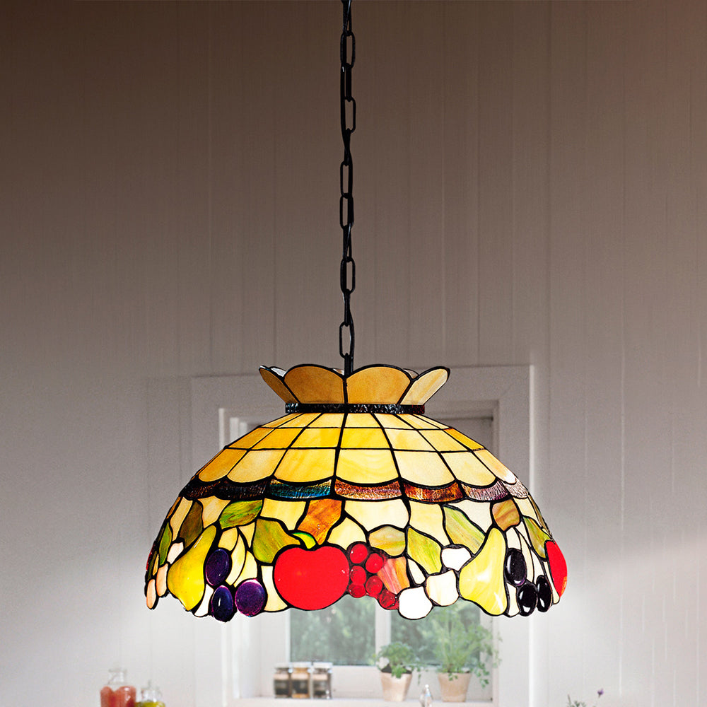 Sospensione Stile Tiffany Vetro Multicolor 1 Luce E27
