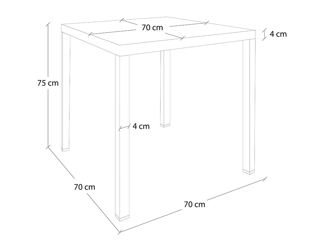 Tavolo da esterno 70×70 cm tavolo da giardino bianco – Alan