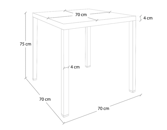 Tavolo da esterno 70×70 cm tavolo da giardino bianco – Alan