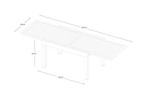 Tavolo da giardino allungabile bianco 135/270 x 90 cm mod. Ares