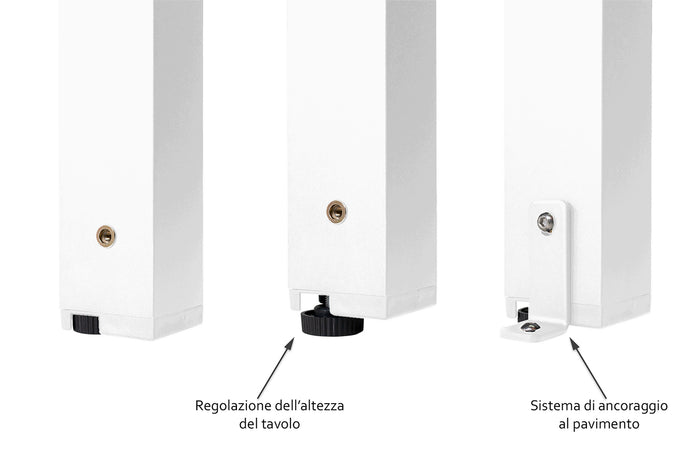 Tavolo da giardino allungabile bianco 135/270 x 90 cm mod. Ares