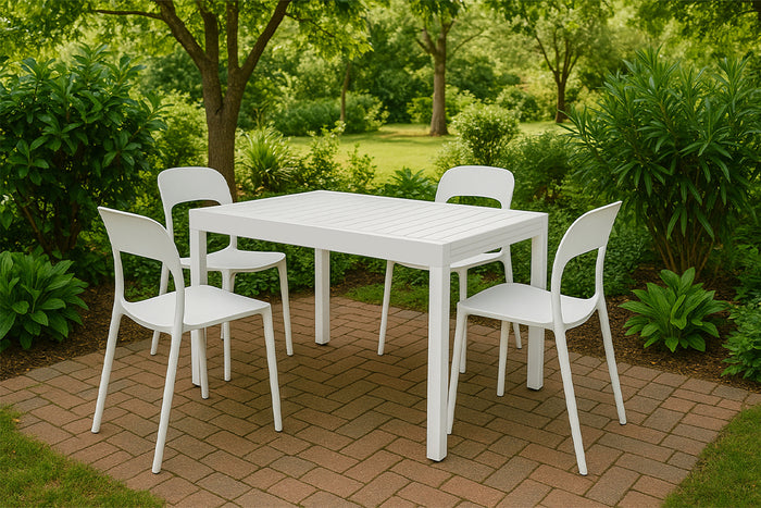 Tavolo da giardino allungabile bianco 135/270 x 90 cm mod. Ares