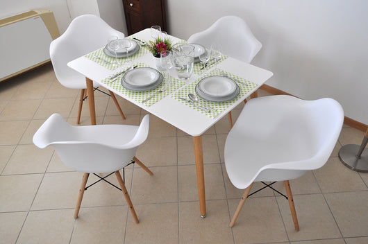 Tavolo da pranzo rettangolare, tavolo da cucina bianco mod. Otello TA08OTPL