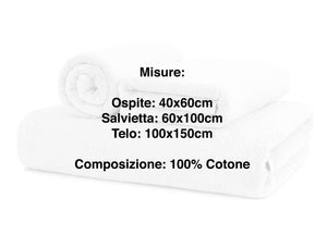 Asciugamani Salvietta Bagno In Morbida Spugna Modello Sophie Colore Turchese - Ospite - Turchese