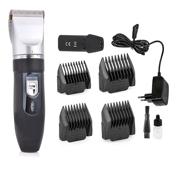 TAGLIA CAPELLI RASOIO BARBA 2 BATTERIE RICARICABILE LAMA CERAMICA RFC-208