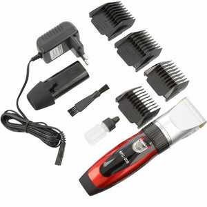 TAGLIA CAPELLI RASOIO BARBA 2 BATTERIE RICARICABILE LAMA CERAMICA RFC-208