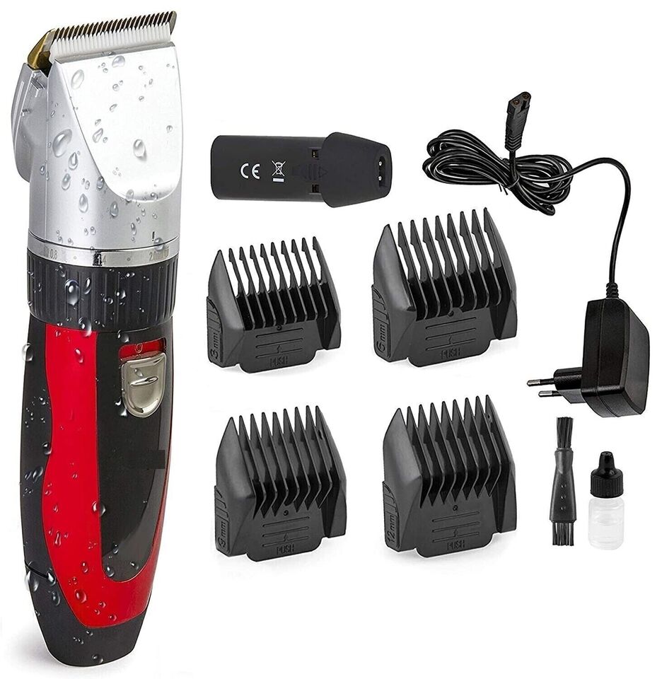 TAGLIA CAPELLI RASOIO BARBA 2 BATTERIE RICARICABILE LAMA CERAMICA RFC-208