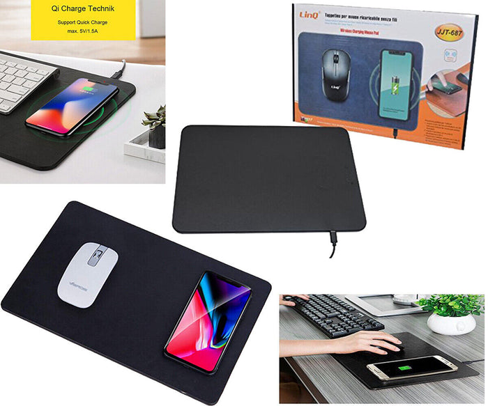 TAPPETINO PER MOUSE STAZIONE CARICABATTERIA QI CARICATORE WIRELESS JJT-687