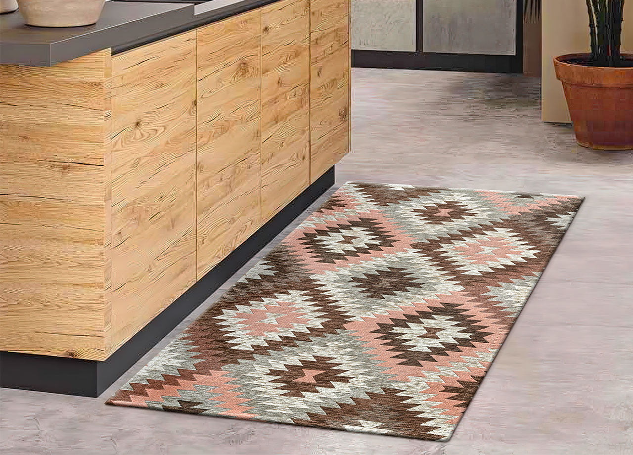 Tappeto Passatoia Cucina Corsia Retro Antiscivolo Disegno Avana Colore Rosa By Suardi - 55x280 - Rosa