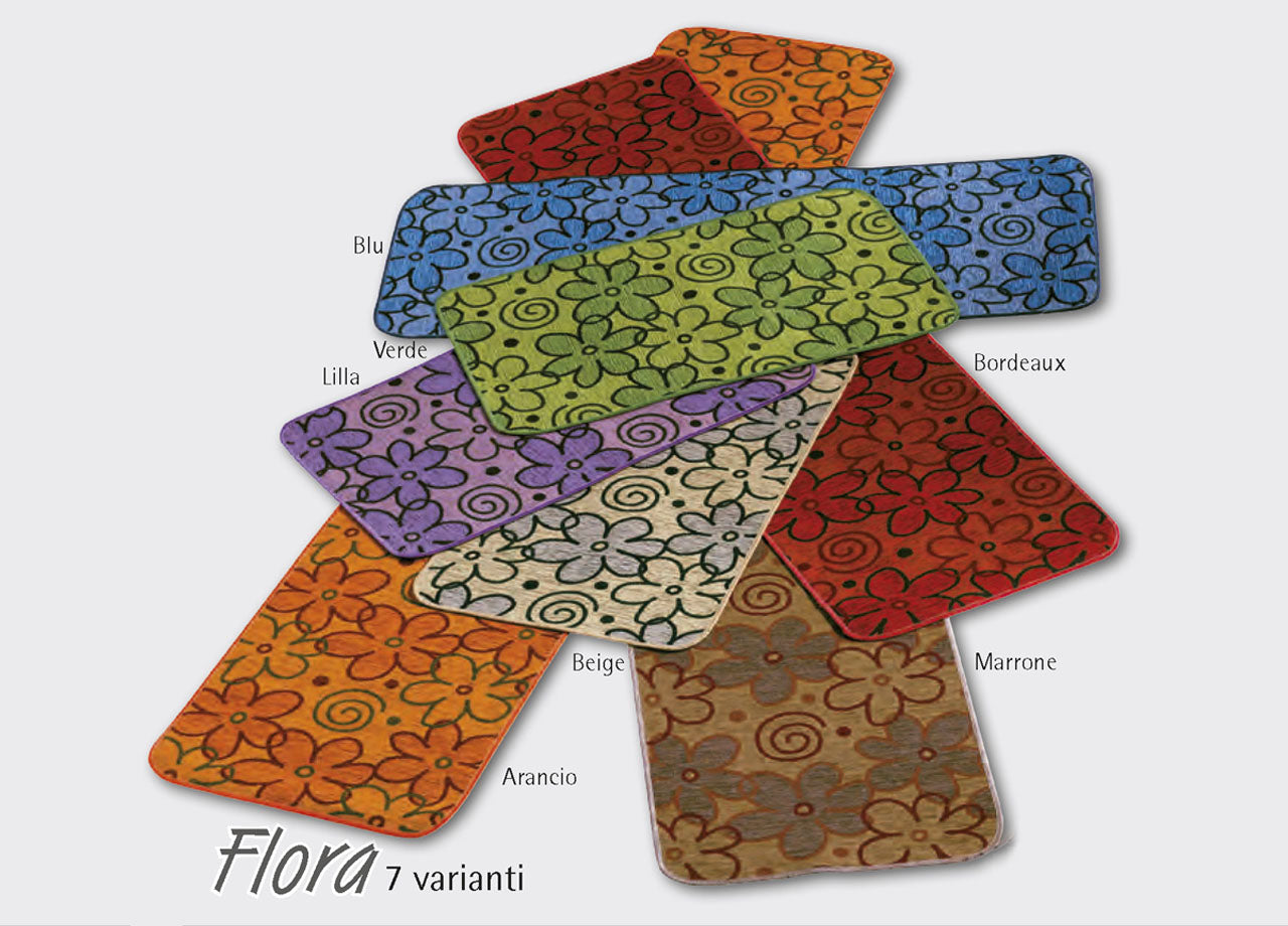 Tappeto Antiscivolo da Cucina Modello Flora - 55x90 cm - Beige
