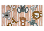 Tappeto Arredo e Gioco Antiscivolo Per Cameretta Bambini Disegno Animalii - 115x175 - Rosa Antico