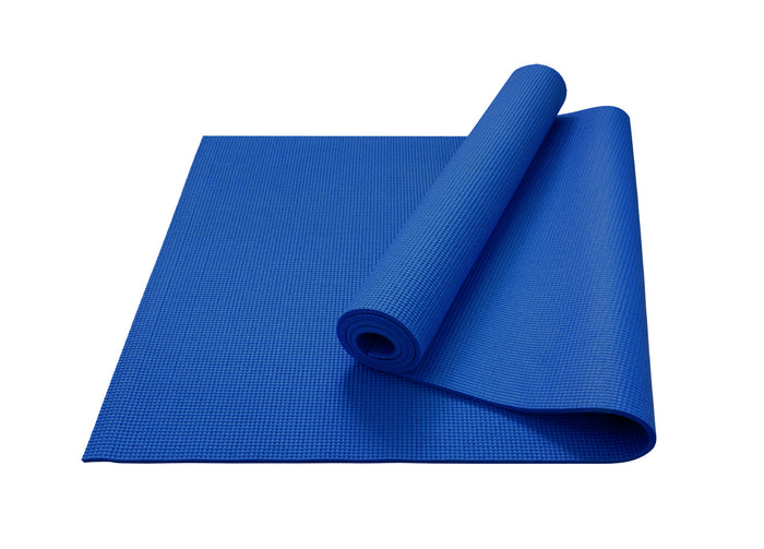 Tappetino Fitness Ammortizzante Antiscivolo 4mm Tappeto Sport Yoga Pilates - 61x173 - Blu
