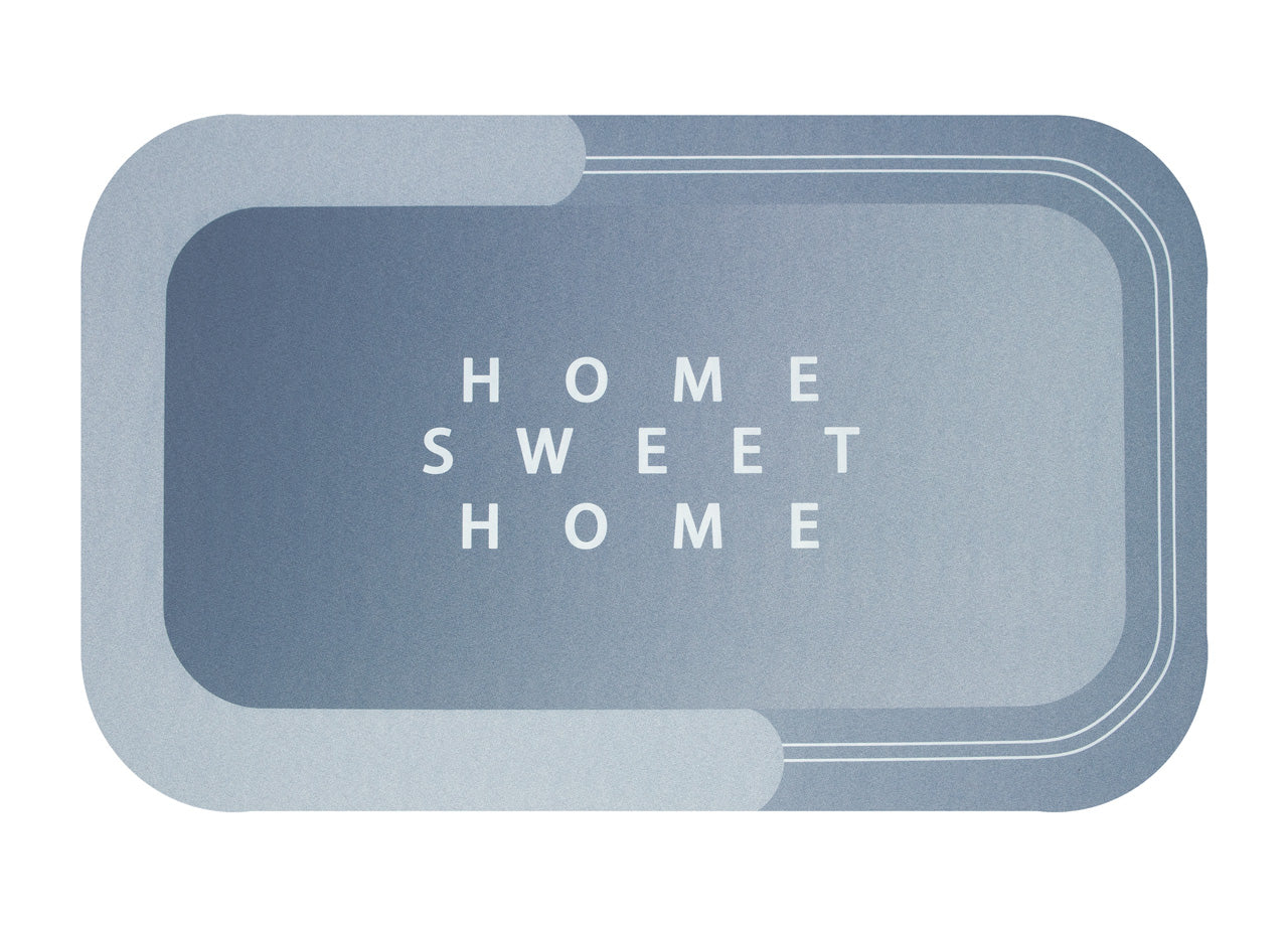 Tappeto Bagno Doccia Antiscivolo Assorbente Home Sweet Home - Home Sweet Home - Azzurro