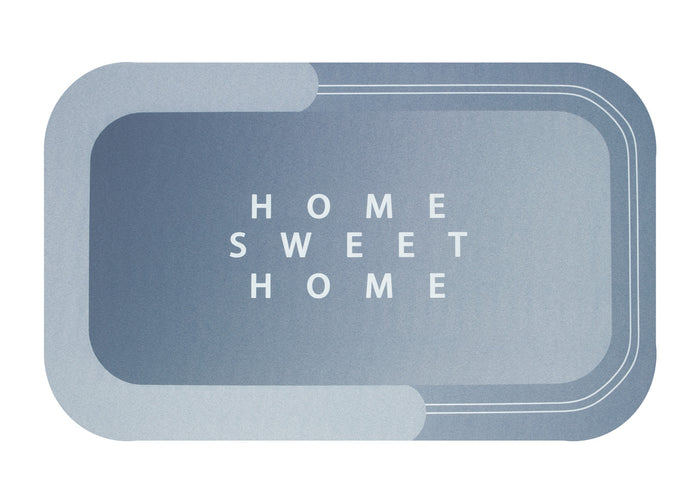 Tappeto Bagno Doccia Antiscivolo Assorbente Home Sweet Home - Home Sweet Home - Azzurro