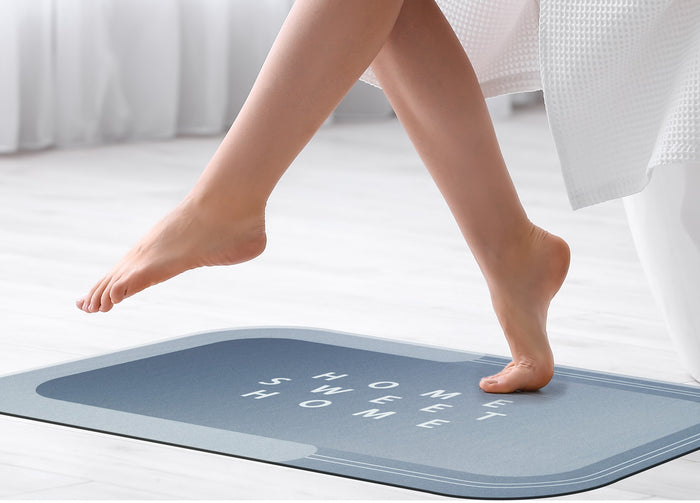 Tappeto Bagno Doccia Antiscivolo Assorbente Home Sweet Home - Home Sweet Home - Azzurro