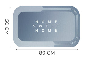 Tappeto Bagno Doccia Antiscivolo Assorbente Home Sweet Home - Home Sweet Home - Azzurro