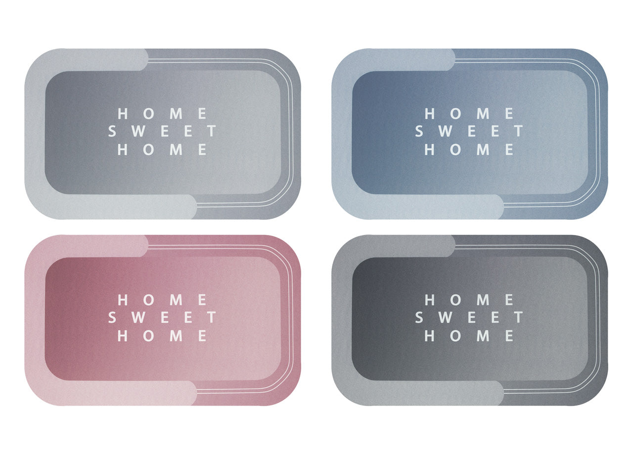 Tappeto Bagno Doccia Antiscivolo Assorbente Home Sweet Home - Home Sweet Home - Azzurro