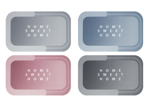 Tappeto Bagno Doccia Antiscivolo Assorbente Home Sweet Home - Home Sweet Home - Azzurro