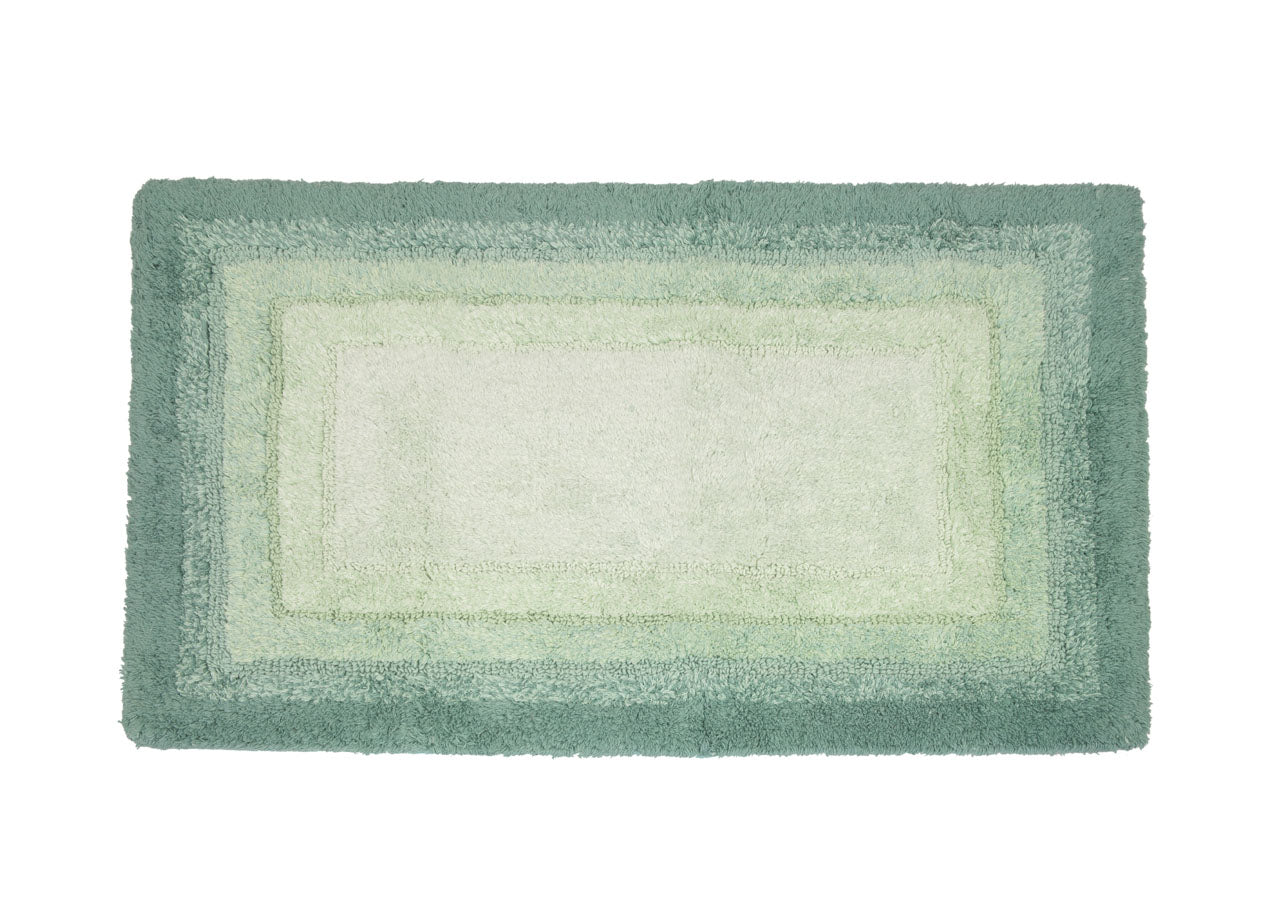 Tappeto Bagno Rettangolare In Spugna Morbida Antiscivolo Degradè Bosco - 55x110 - Bosco