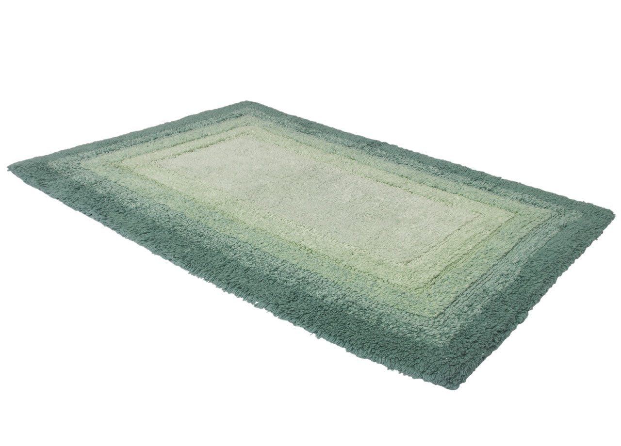 Tappeto Bagno Rettangolare In Spugna Morbida Antiscivolo Degradè Bosco - 55x110 - Bosco