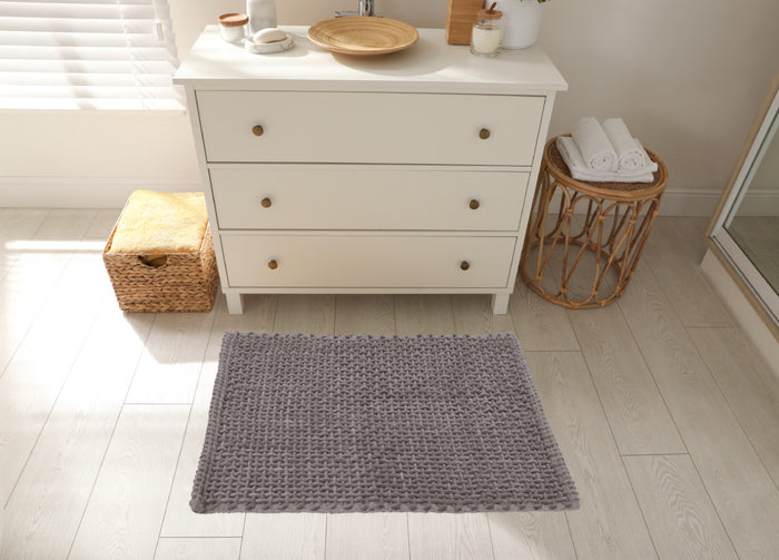 Tappeto Bagno Doccia Antiscivolo In Microfibra Super Assorbente Osaka - Parure 3 Pezzi - Stone